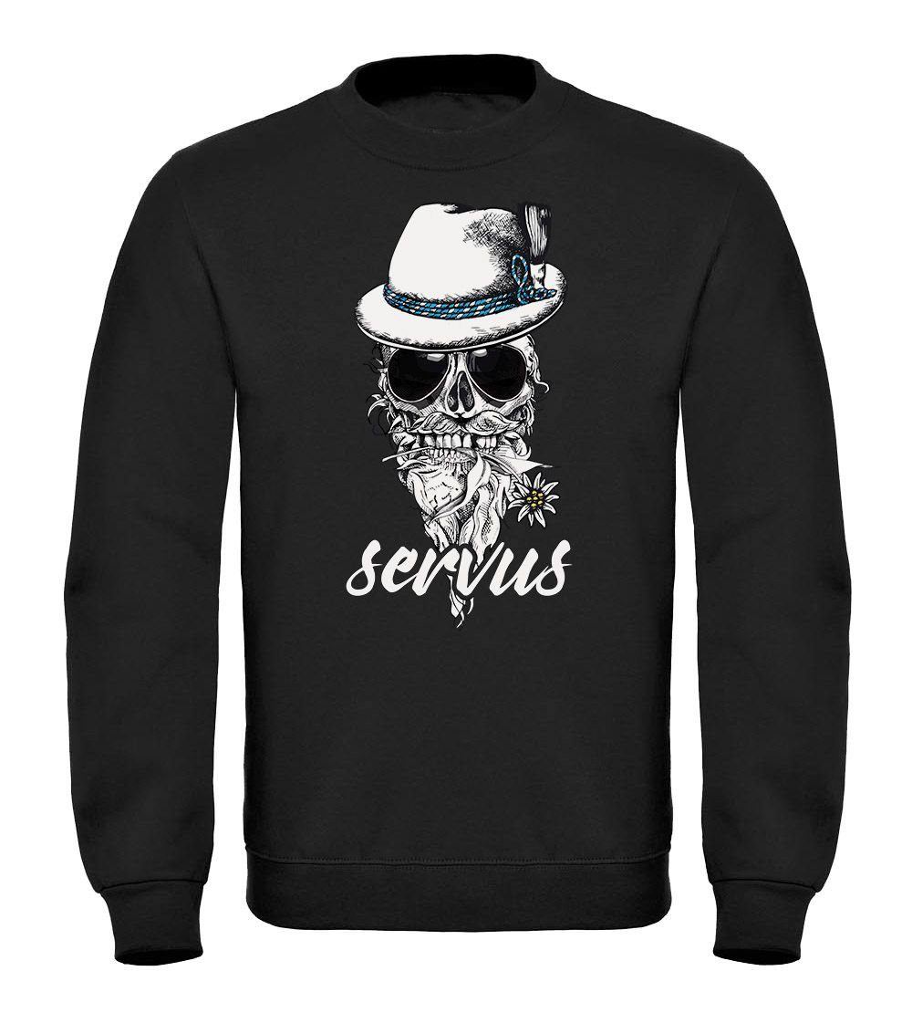 MoonWorks Sweatshirt Sweatshirt Herren Totenkopf Filzhut Bayern Skull Blume günstig online kaufen
