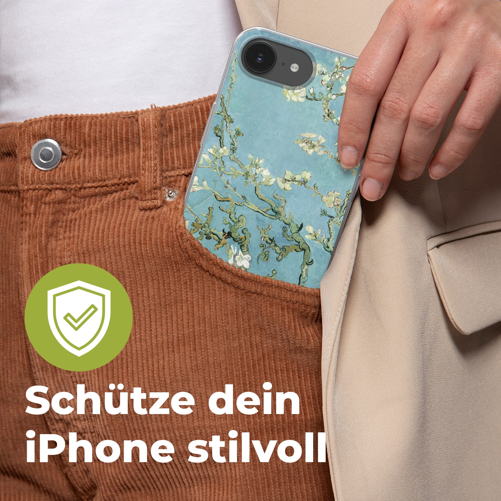 MuchoWow Handyhülle für Apple iPhone 16e Mandelblüte - Van Gogh - Kunst, Smartphone-Bumper, Print, Handy Schutzhülle Dünn – Bild 5 von 5
