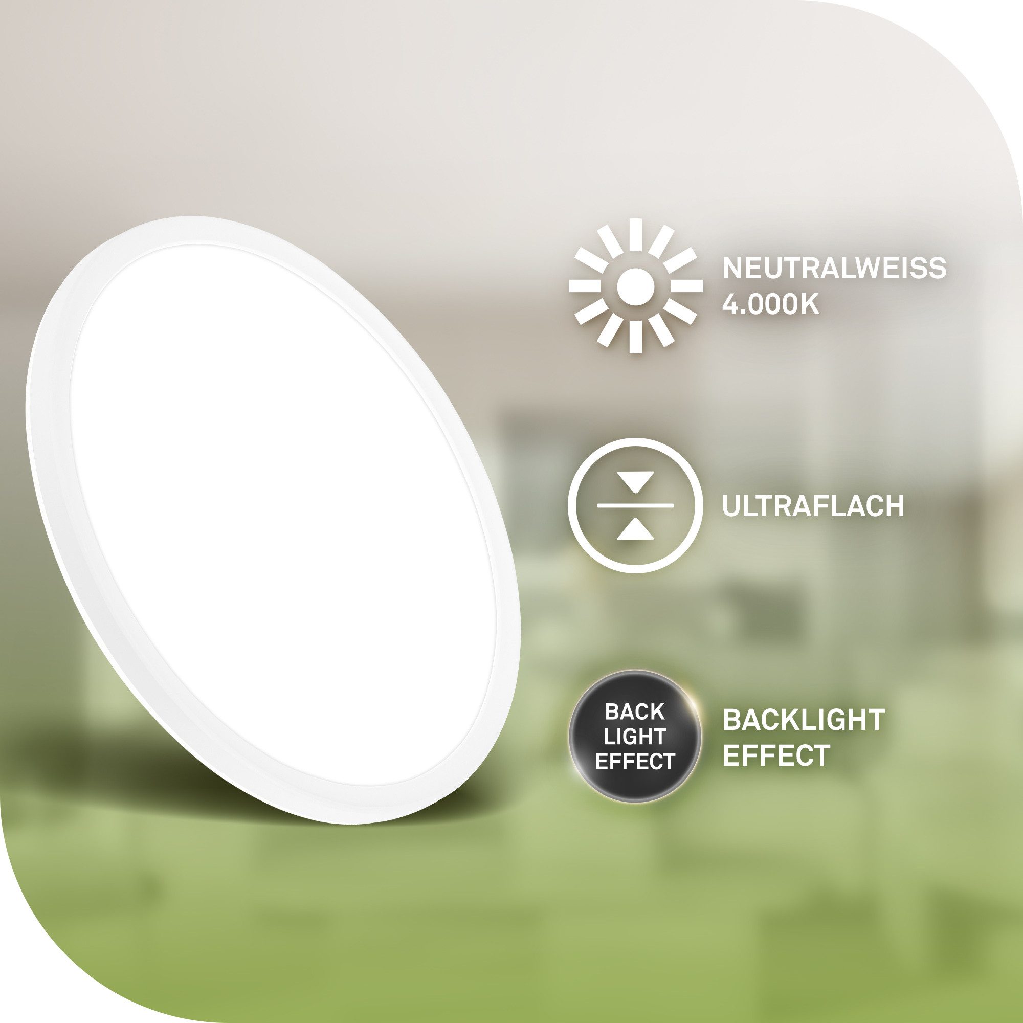 Briloner Leuchten LED Panel Deckenlampe ultraflach Energieeffizienz A Backl günstig online kaufen