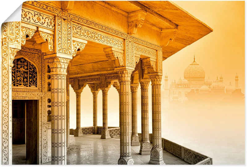 Artland Wandbild Fort Agra mit Taj Mahal, Gebäude (1 St), als Alubild, Leinwandbild, Wandaufkleber oder Poster in versch. Größen