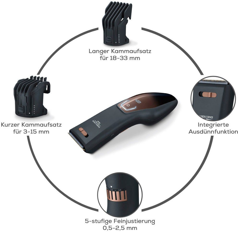 BEURER Haarschneider BarbersCorner HR 5000, Gerät wasserfest (IPX6)