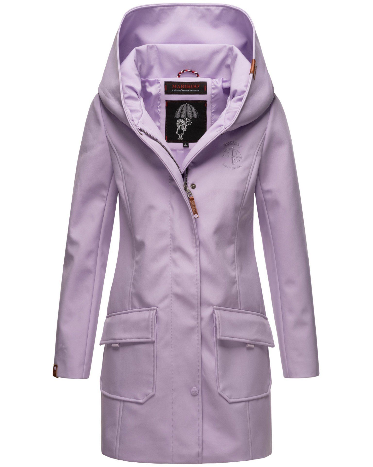 Light Kapuze mit großer Mayleen Marikoo Softshelljacke Lilac