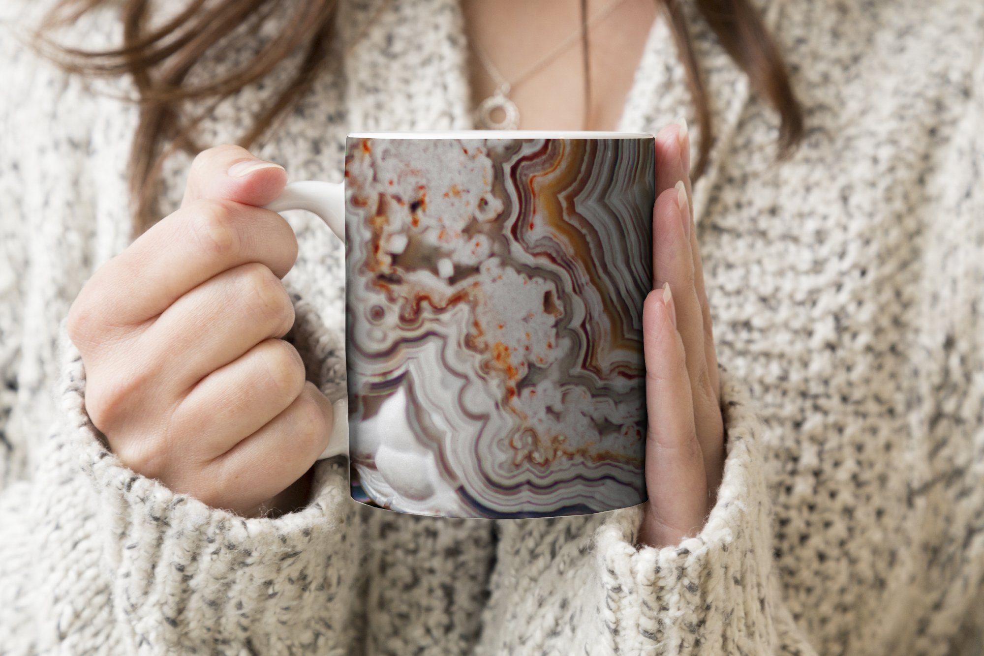 MuchoWow Tasse Natur Keramik, Geschenk Kaffeetassen, - Edelstein Teetasse, - Becher, Abstrakt, Marmor - Teetasse