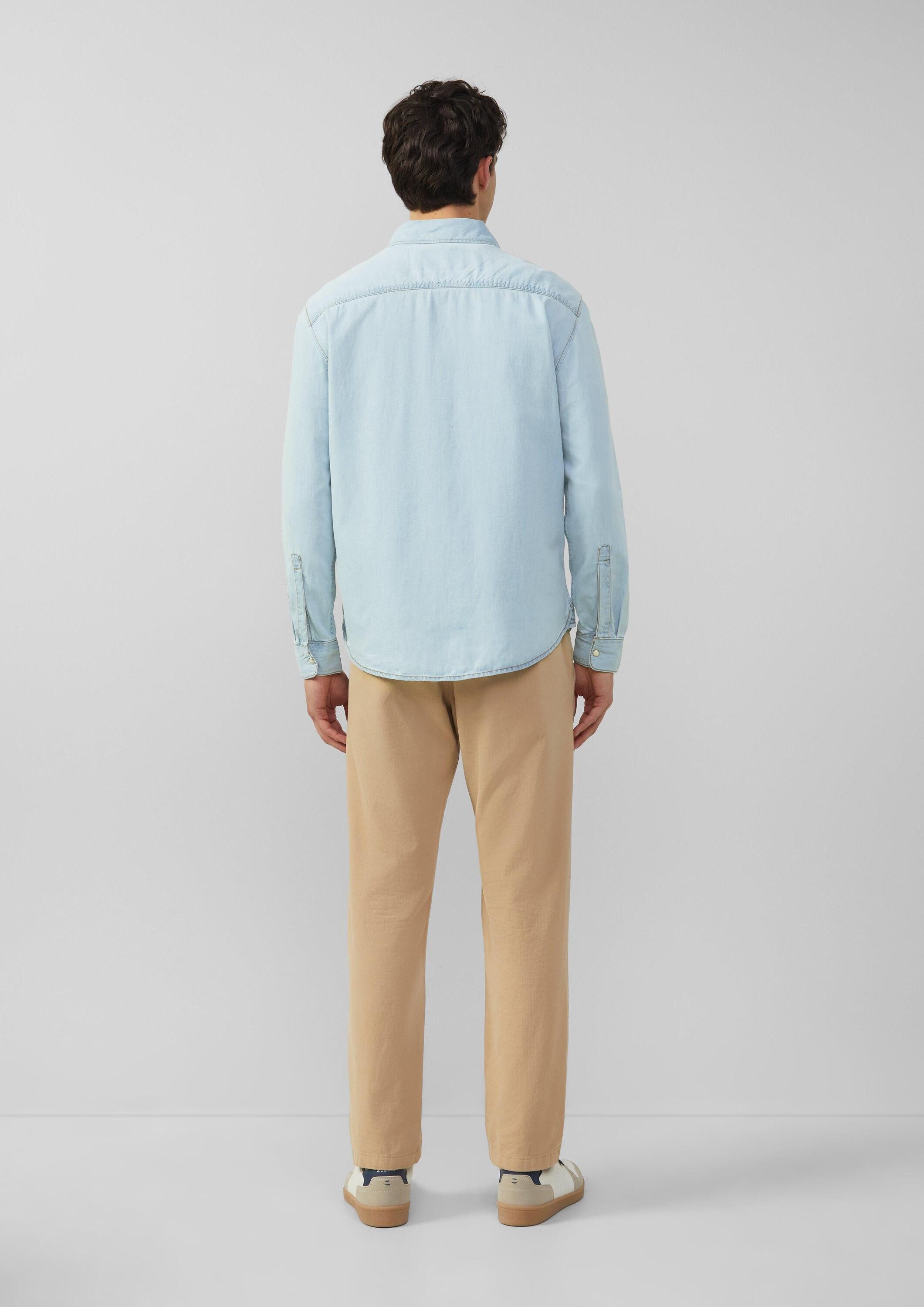 s.Oliver Langarmhemd Hemd Regular Fit: Denim-Hemd im Western-Stil