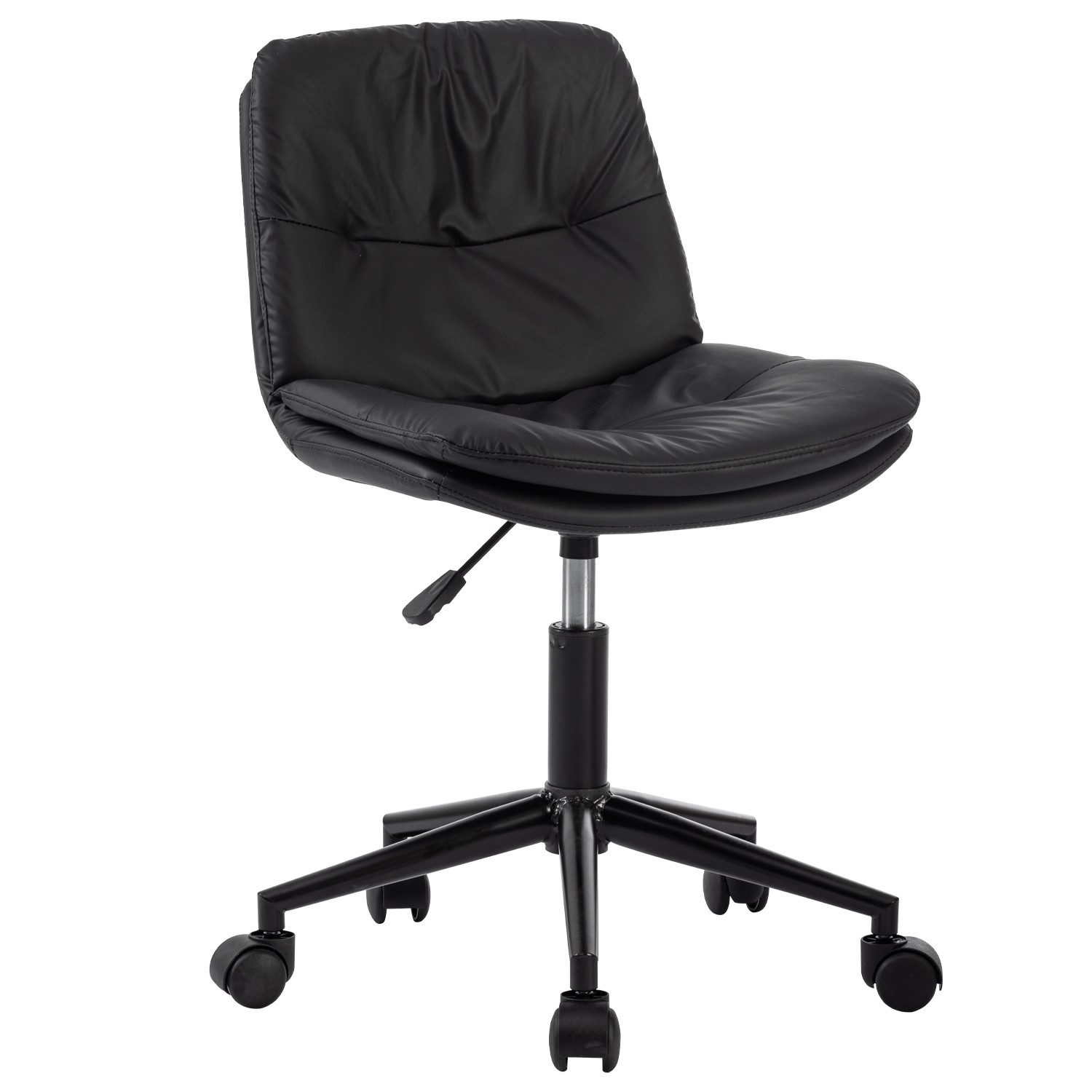 FOXSPORT Drehstuhl mit Rollen - ohne Armlehnen - Bürostuhl höhenverstellbar, 360° drehbar, belastbar bis 200kg, Ergonomische Unterstützung