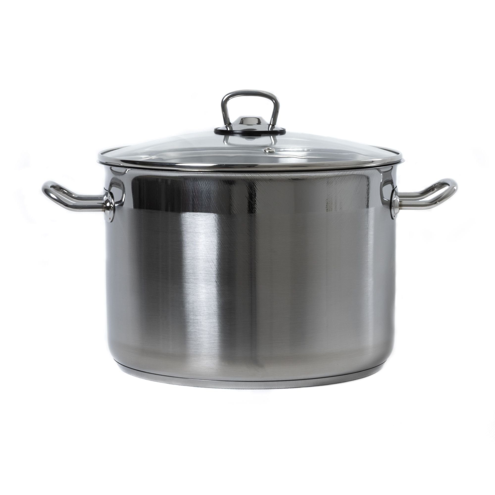 Haushalt International Kochtopf, Edelstahl, 10 Liter - Universal - Mit Glasdeckel - Für alle Herdarten