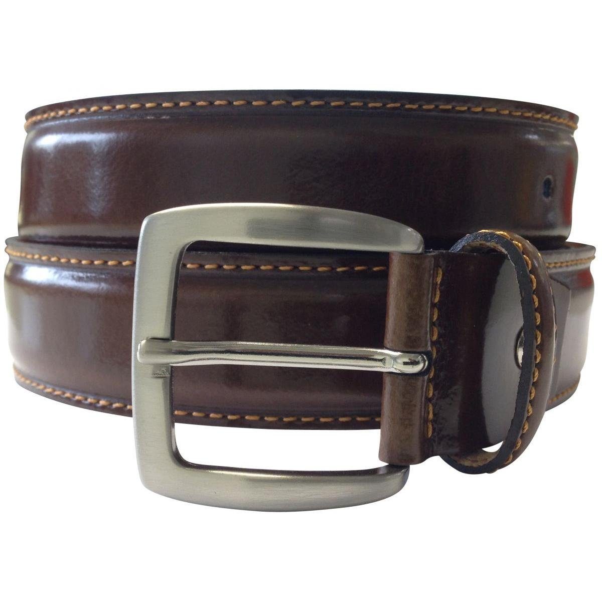 BELTINGER Ledergürtel Eleganter Anzuggürtel aus Leder 3,5 cm Made in Italy  - Bombierter Busi