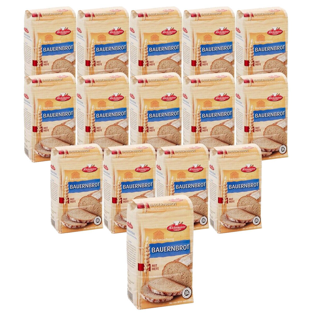 Bielmeier Backmischung Bauernbrot Küchenmeister, 1 x 7500 g, (15 x 500g), Made in Baden-Württemberg (SET314013-15)