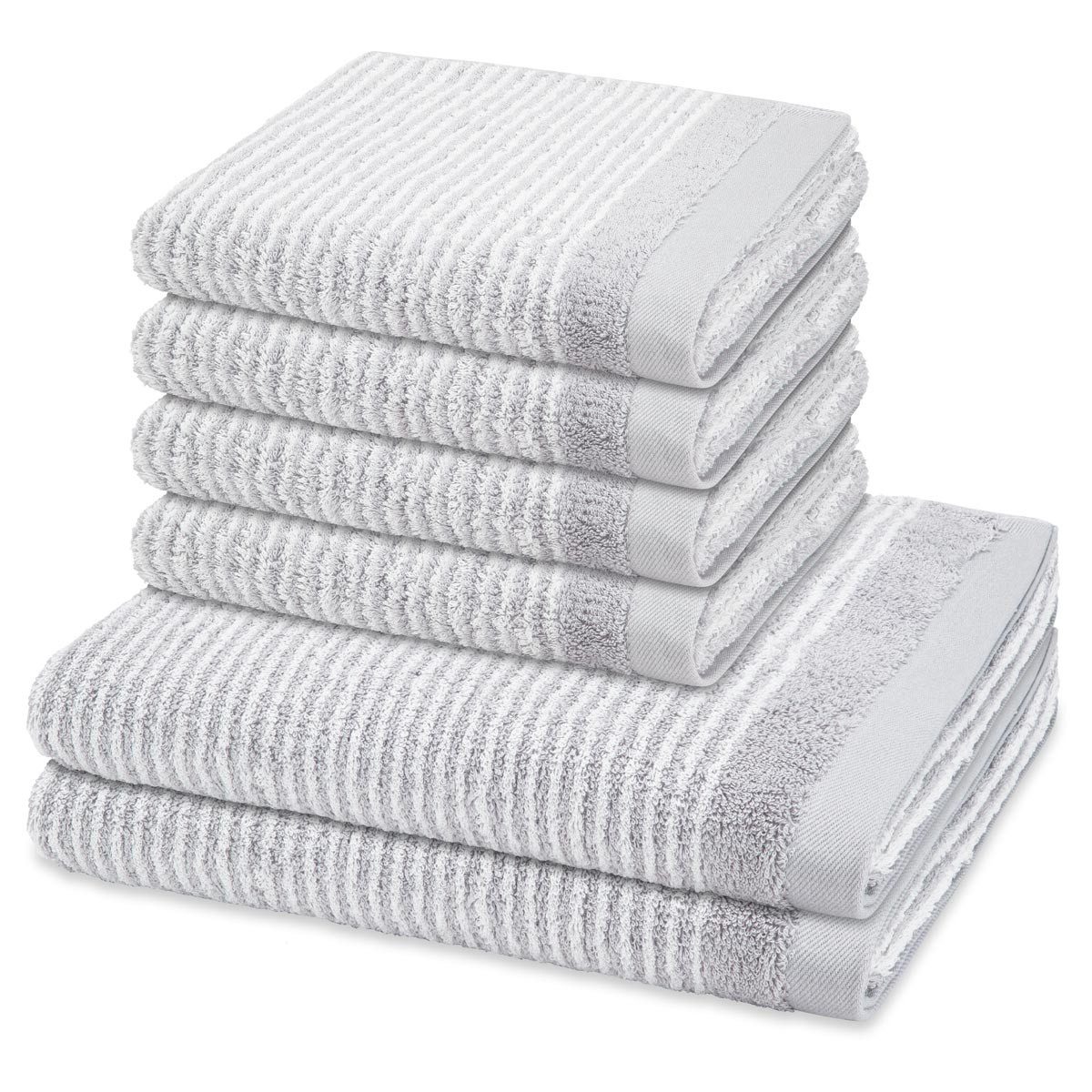 ROSS Handtuch Set Stripes, Frottee (Spar-Set, 6-St), 4 X Handtuch 2 X Duschtuch im Set - Baumwolle - Saugstark