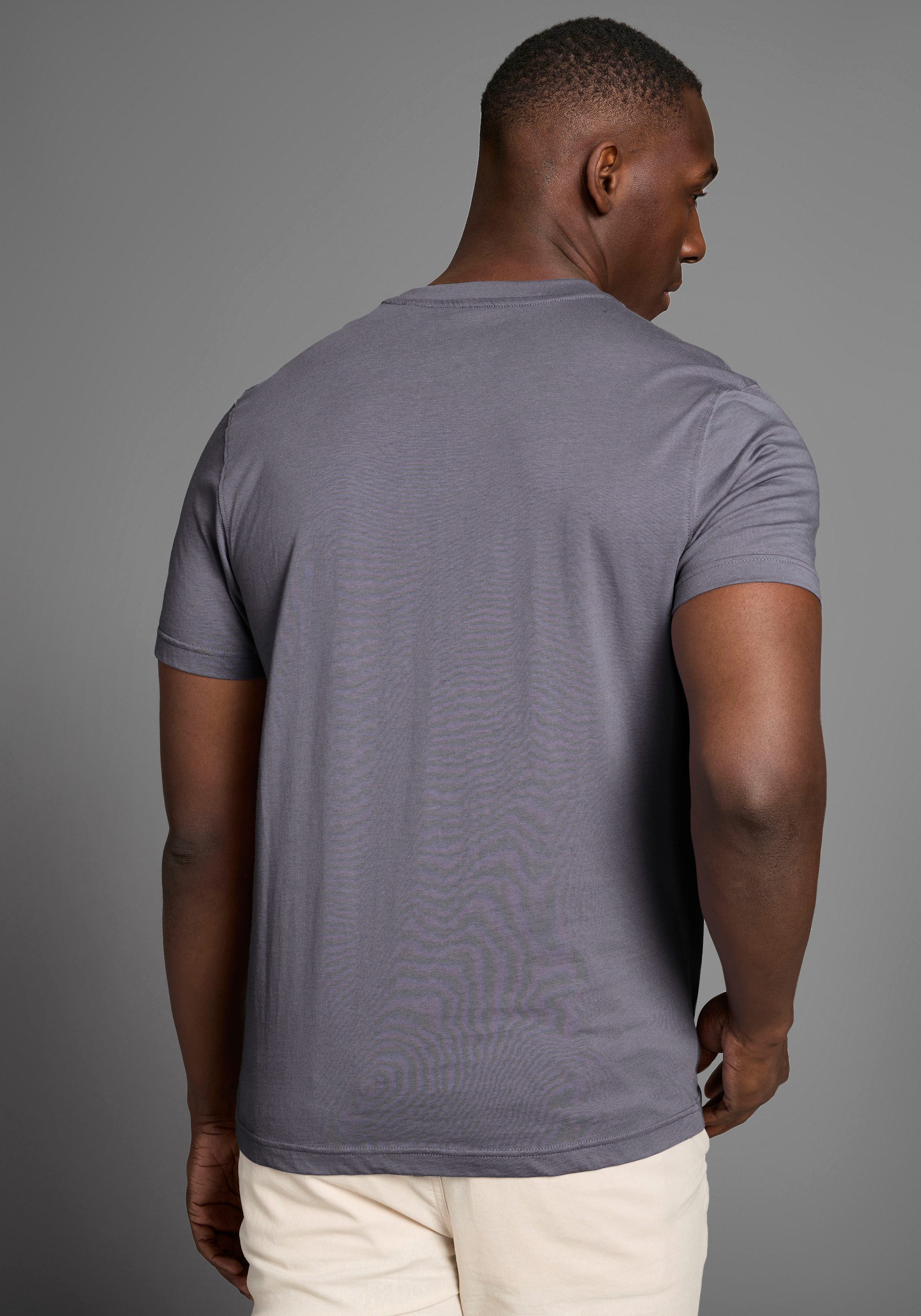 DELMAO Rundhalsshirt Kurzarm, Regular Fit, basic, aus 100% Baumwolle
