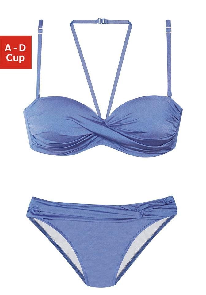 LASCANA verschiedenen hellblau Bügel-Bandeau-Bikini mit Trägervarianten