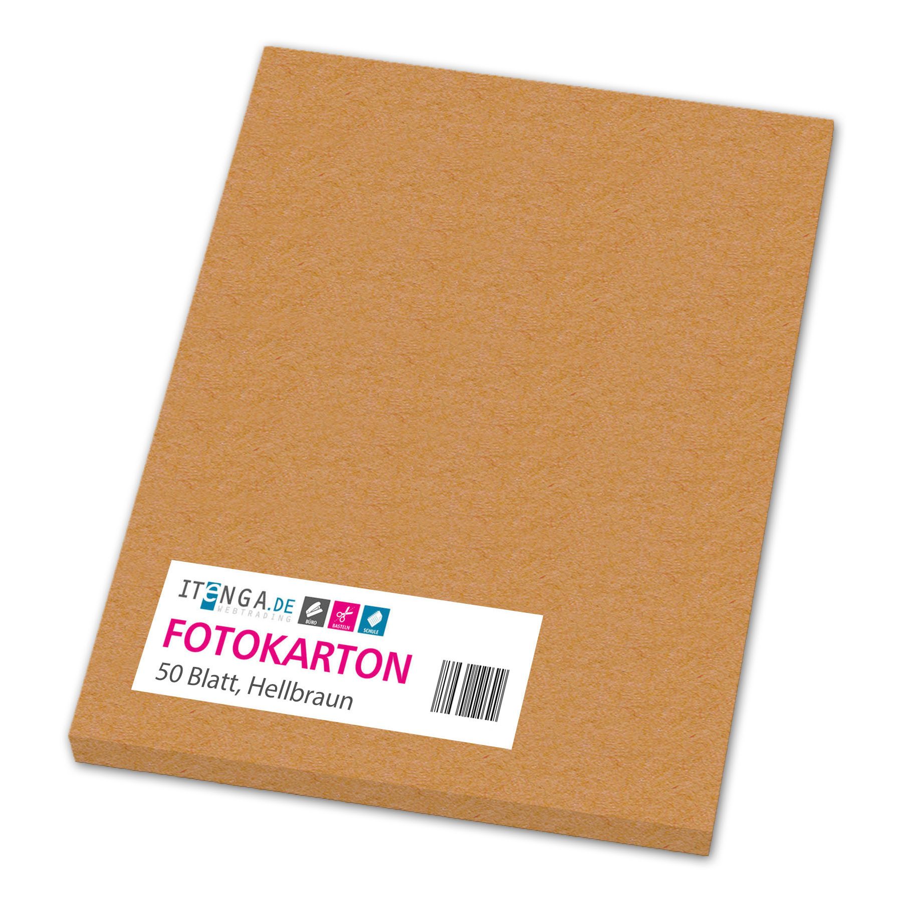 itenga Bastelkartonpapier itenga Fotokarton A4 HELLBRAUN 50 Blatt 300 g/qm