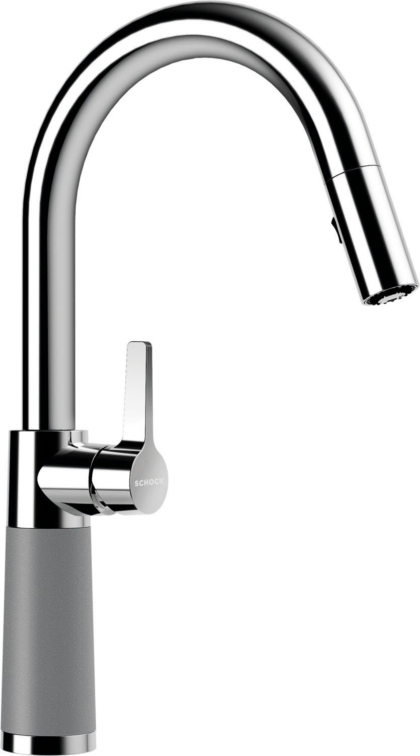 Schock Küchenarmatur SC-520 SB ausziehbar, Strahl-Brause, Rückflussverhinderer, Schwenkbereich 120°