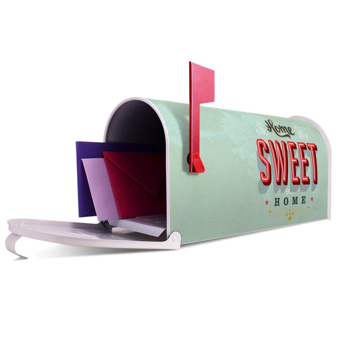 Mississippi Amerikanischer x 17 22 weiß banjado Briefkasten, Briefkasten 51 x original Home Home Mailbox cm (Amerikanischer USA), aus Sweet