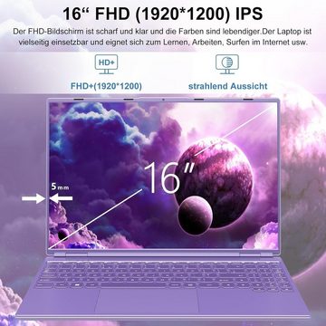 AOCWEI A6 Notebook (Intel Celeron N5095, 512 GB SSD, FHD 2,9GHz beeindruckende Grafik Perfekt für effizientes Multitasking)