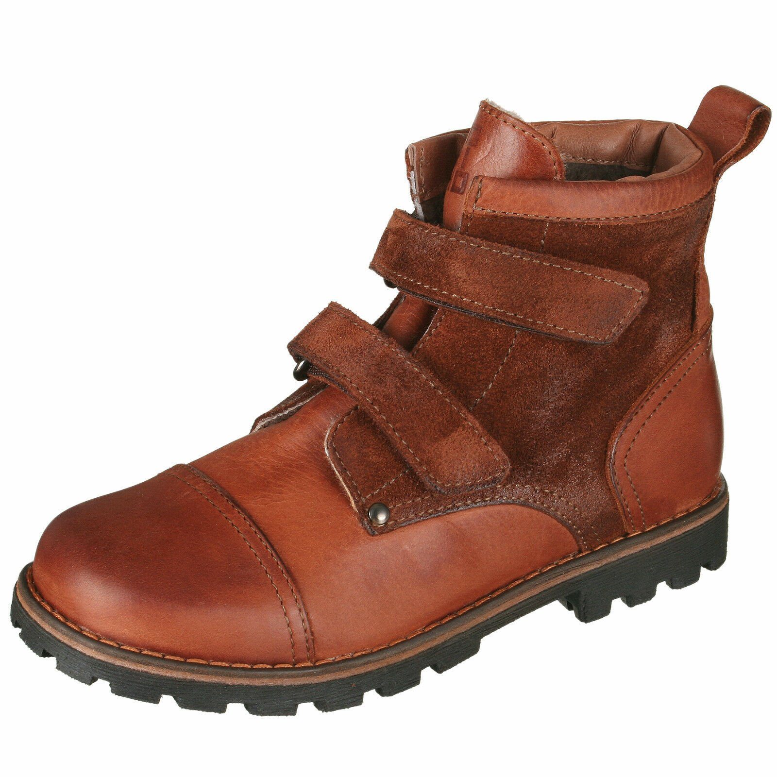 Momino 6402M Kinder Boots Stiefeletten Leder Lammfell Stiefelette