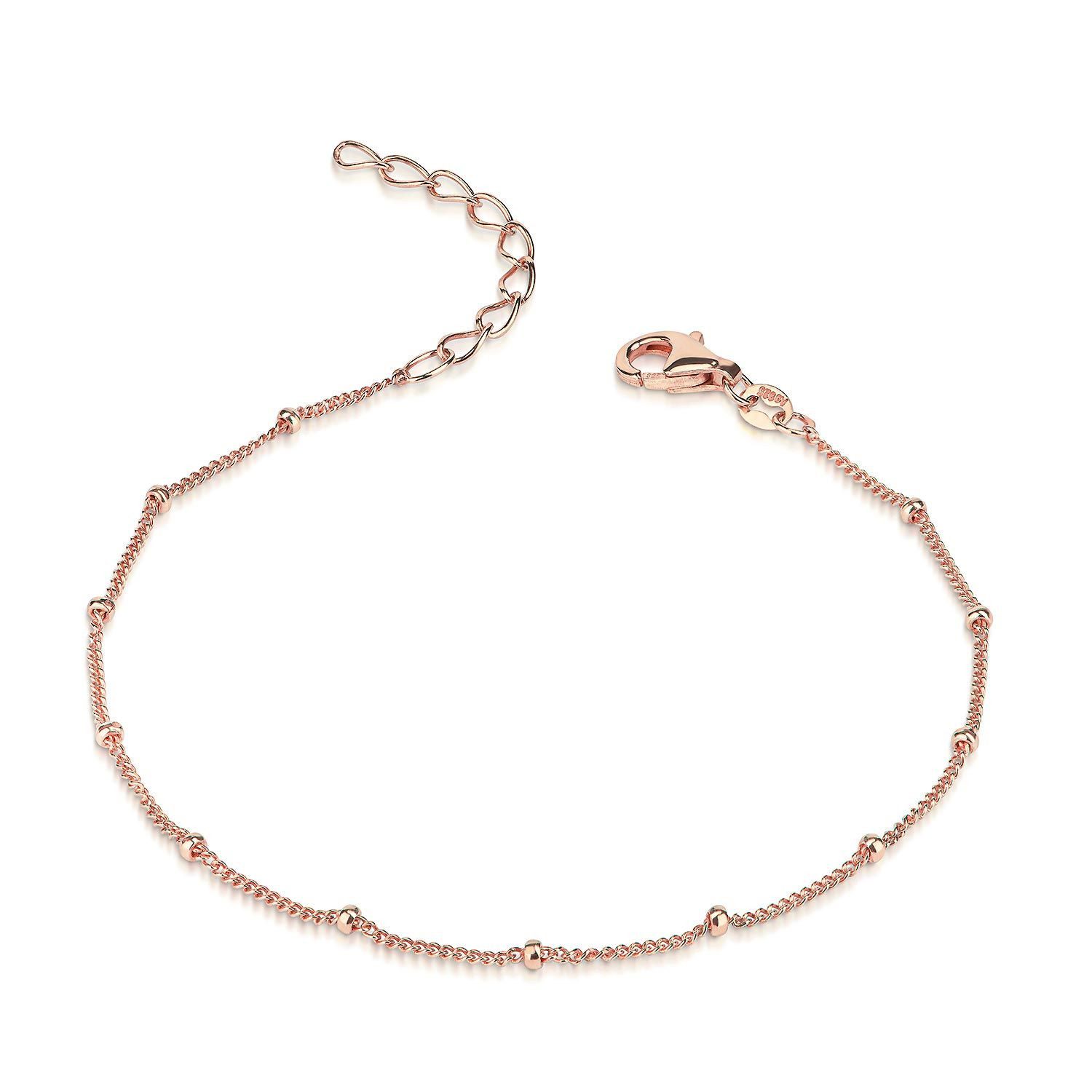 Materia Armkette Damen Rosegold Kugelkette 17-20cm SA-80, Sterlingsilber, rosevergoldet