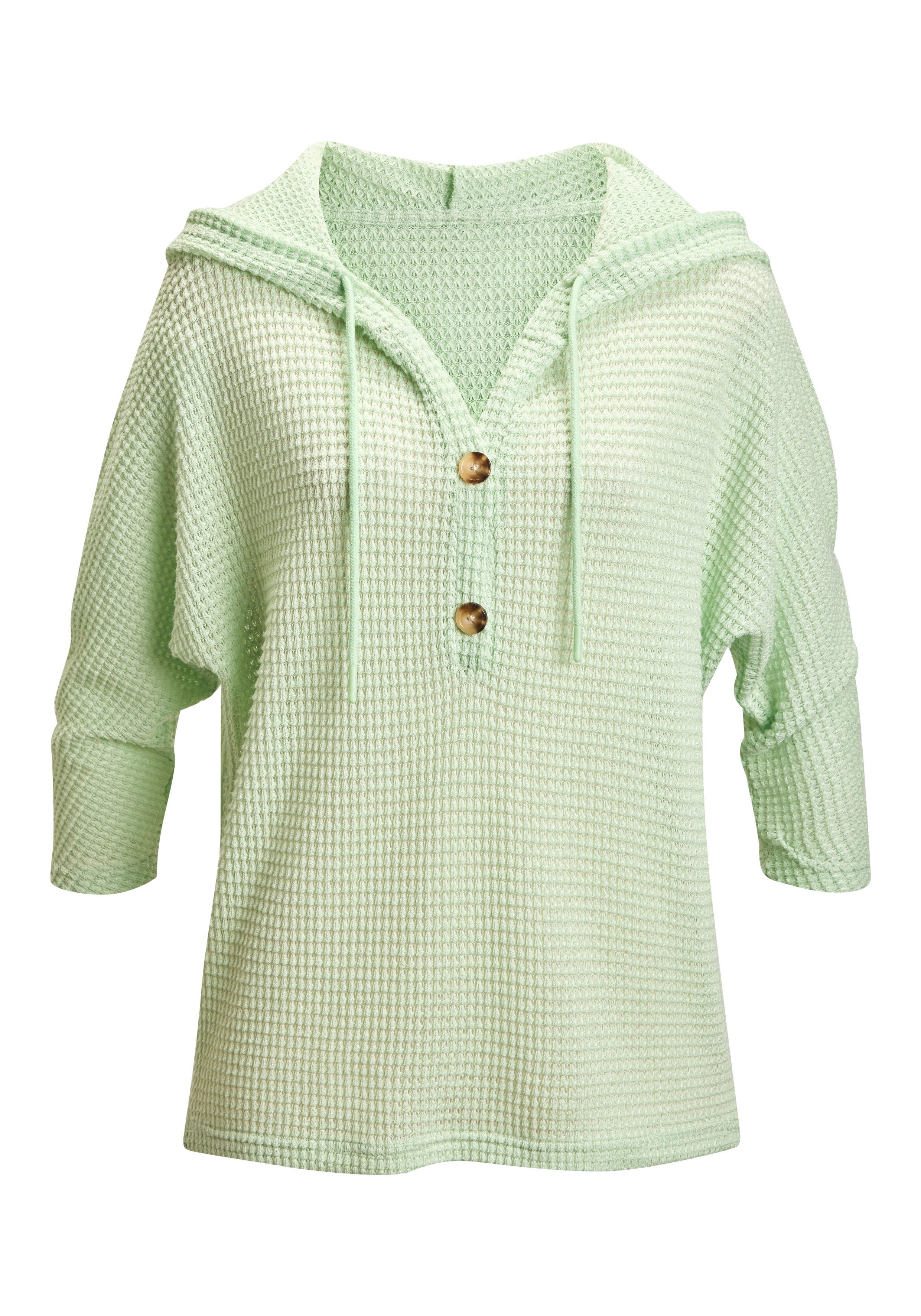 Kapuzenshirt aus sommerlichem Waffelstrick