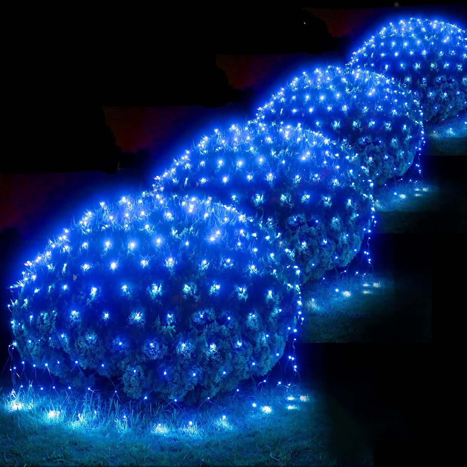 Merry 2024 LED-Lichterkette LED Lichternetz,Lichtervorhang,LED Lichterkette Netz, 8 Modi,für Weihnachten, Halloween, Party,Geburstag