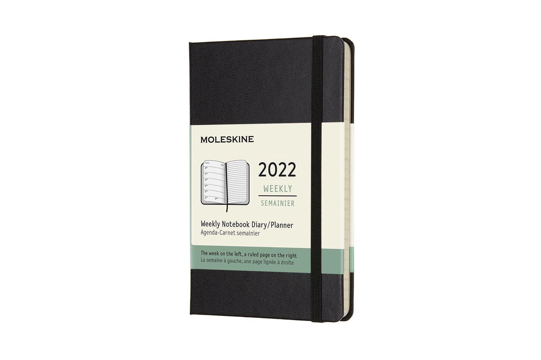 MOLESKINE Terminkalender Moleskine 12 Monate Wochen Notizkalender 2022 Pocket/A6, Schwarz