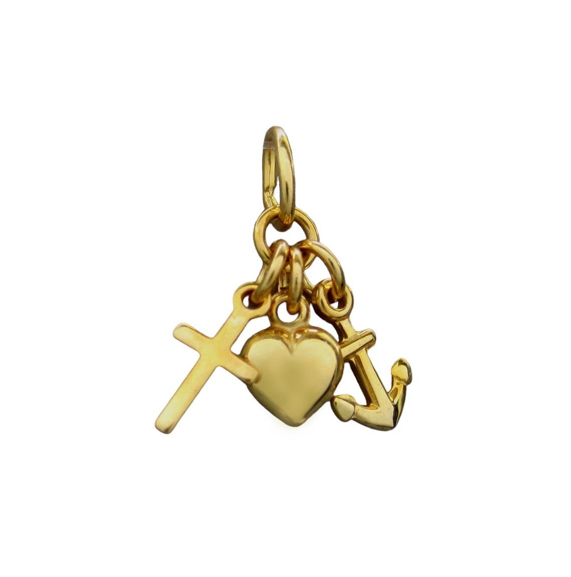 NICEANDnoble Kettenanhänger 585er Gelbgold Kettenanhänger Glaube, Liebe