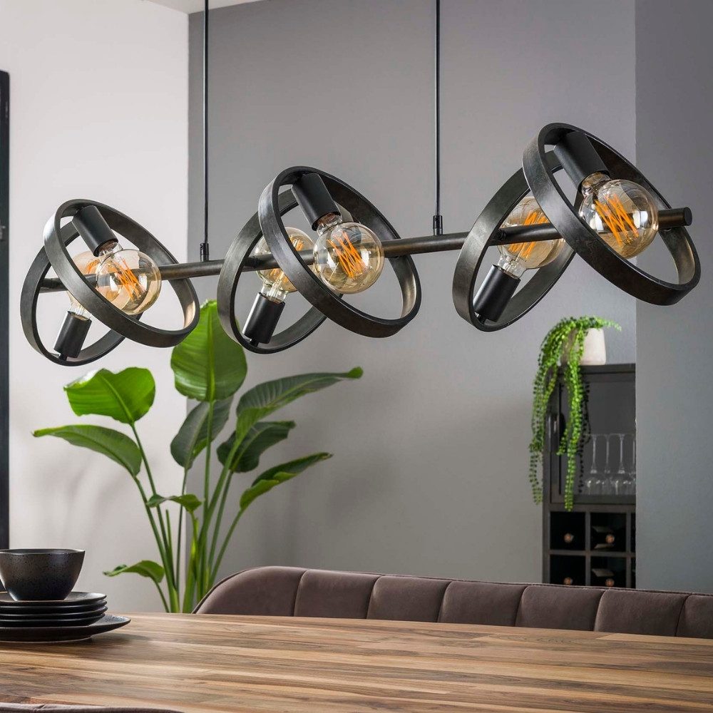 famlights Pendelleuchte Pendelleuchte Christopher in Schwarz E27 6-flammig – Bild 2 von 5