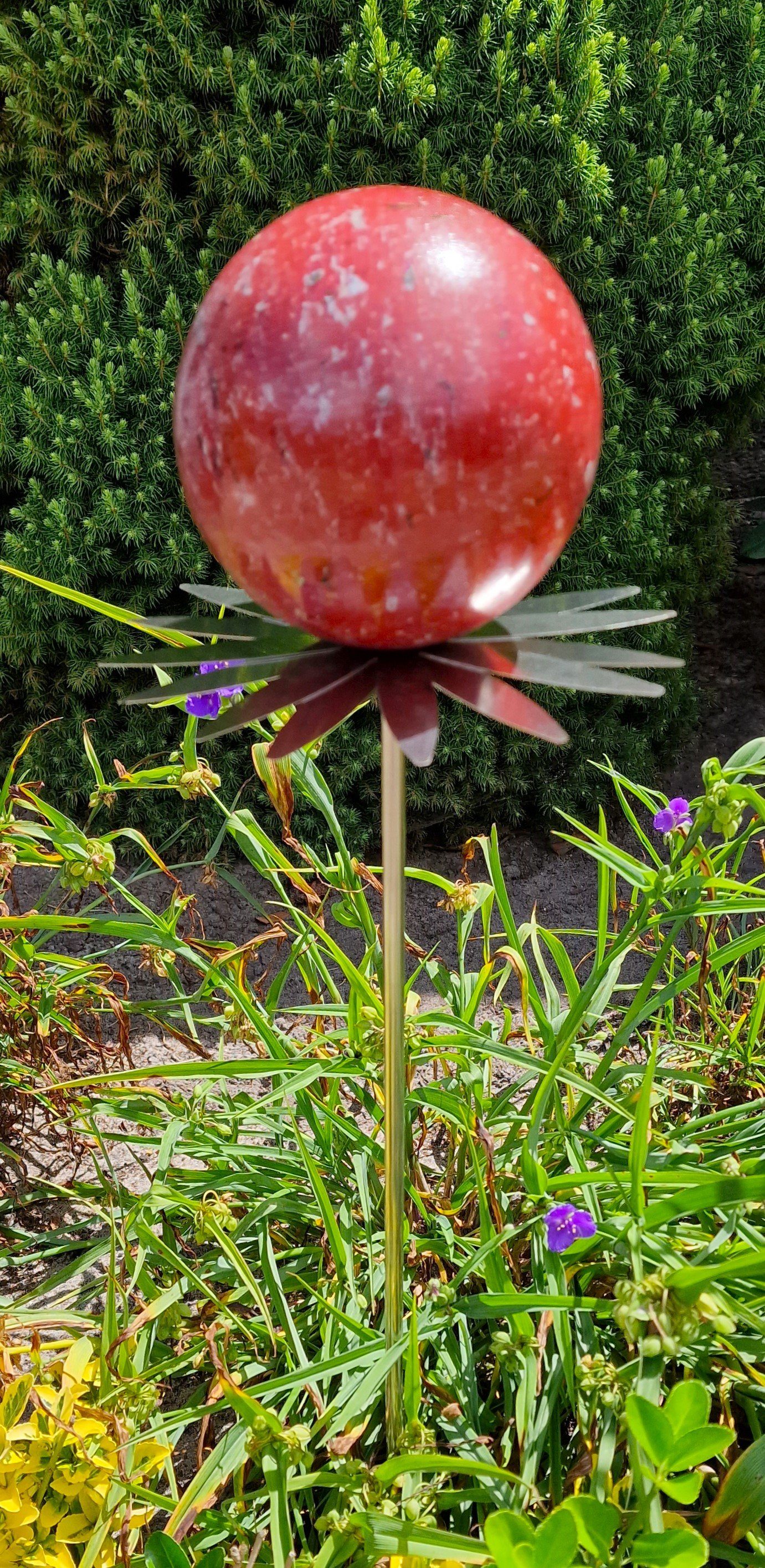 Garten Blütenzauber cm cm rot Gartenstecker Bocker Rosenkugel 80 mit 15 Milano Stab Garten-Ambiente Edelstahl Jürgen