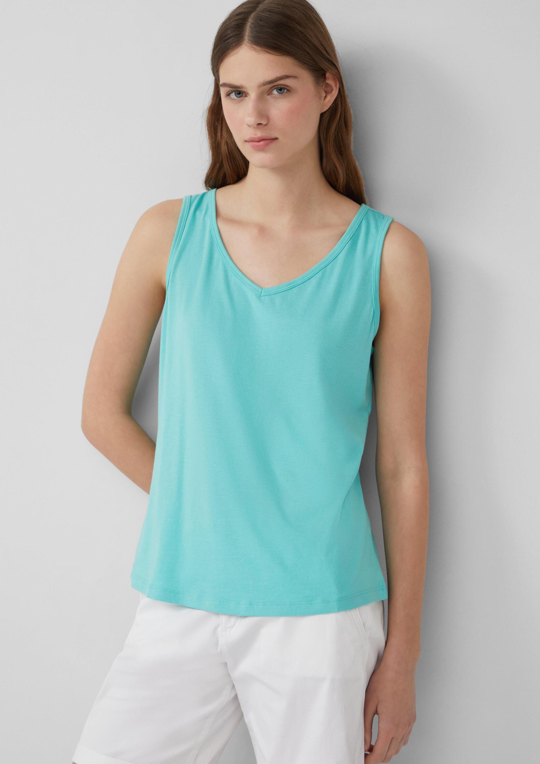 s.Oliver Muscleshirt T-Shirt Jersey-Top mit Cut-out und Schleife günstig online kaufen
