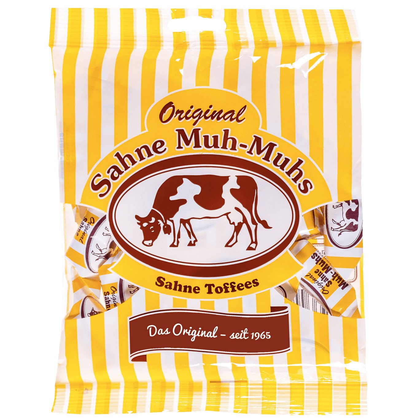 Muh-Muhs Süßigkeit, Muh Muhs Sahne Toffees original Sahne Bonbons einzeln gewickelt 215g