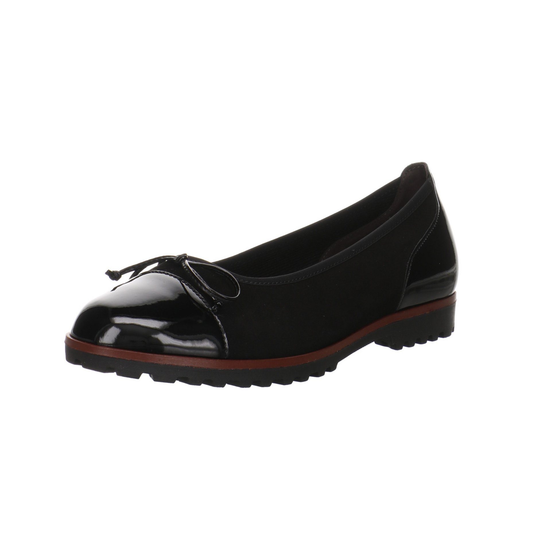 Gabor Ballerinas Schuhe Ballerina Flats Bequem Ballerina Lederkombination schwarz