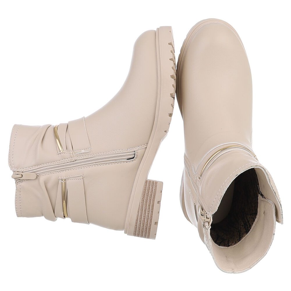 Ital-Design Damen Stiefel mit goldenen Details und hohem Tragekomfort Stief günstig online kaufen