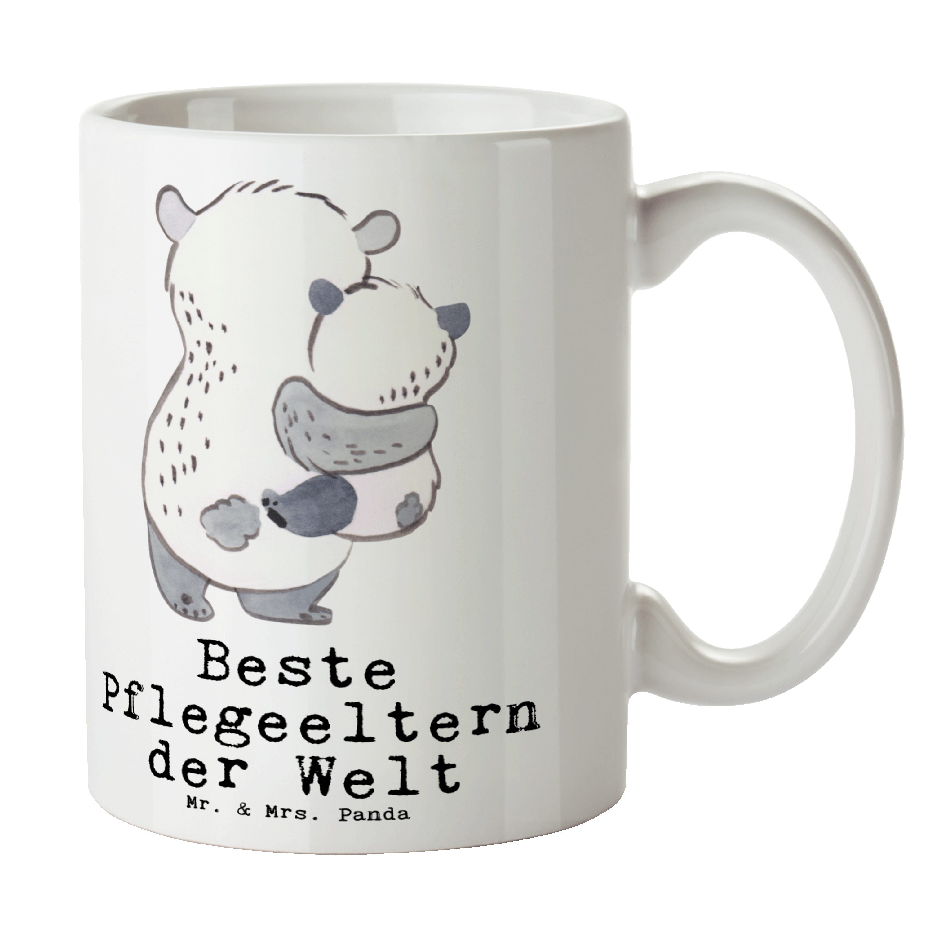 Mr. & Mrs. Tasse Geschenktipp, Panda Pflegeeltern Geburtstagsgeschenk, Kaffeebecher, für, Mami, Weiß der Welt Becher, - Elternpaar, Panda Beste Geschenk, - Mitbringsel, Keramik Büro