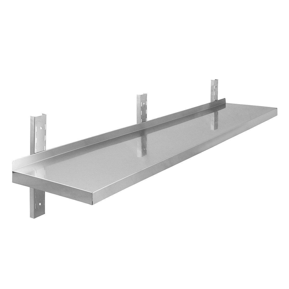 GastroHero Wandboard Edelstahl Wandboard 160x40 cm Wandregal Küche Gastro, Chrom-Nickel-Stahl, Tragkraft 95 kg, hygienische Oberfläche