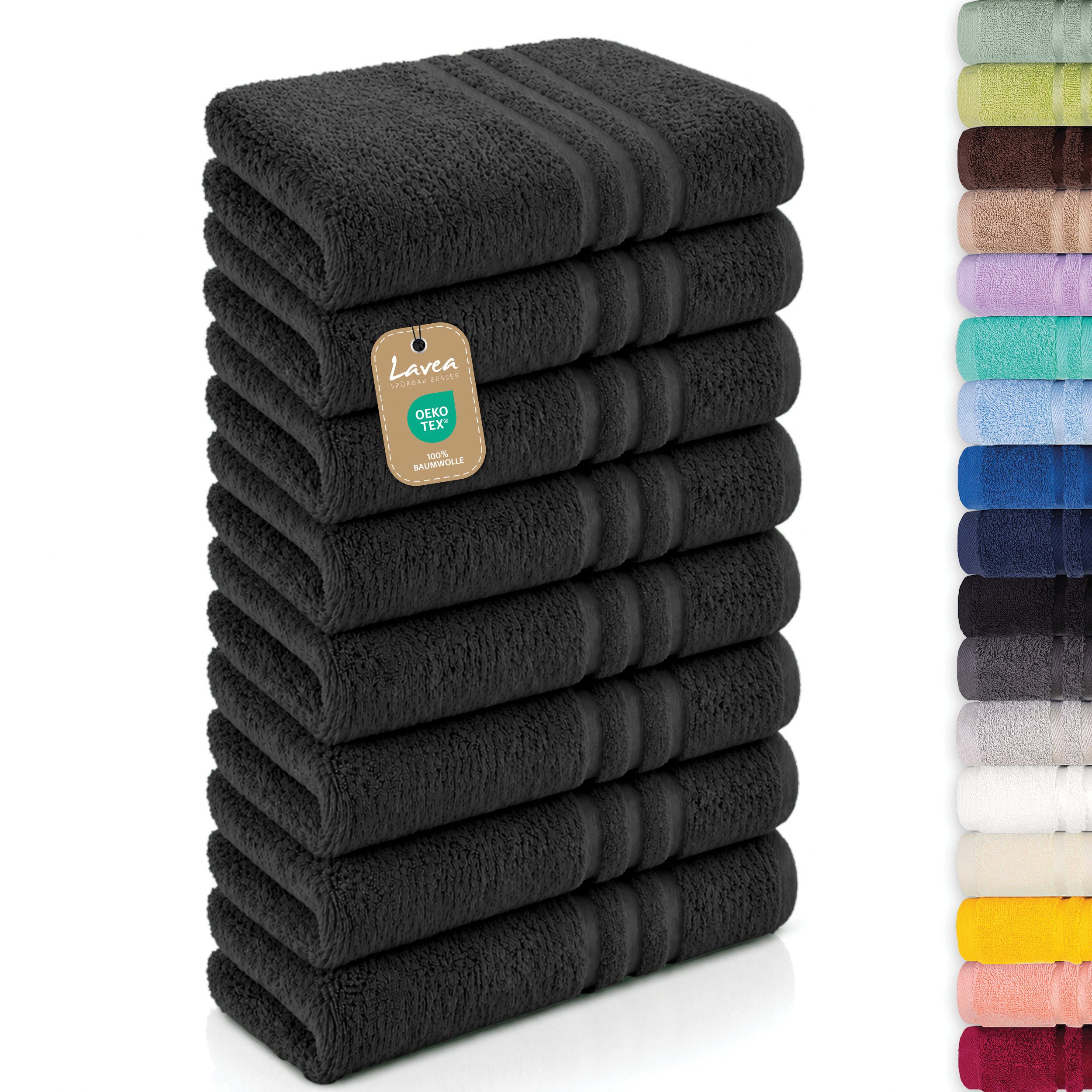 Lavea Handtücher 8er Handtuch Set 50x100 cm, Sporthandtuch, Badetuch, (Frottierserie Elena), Saugstarke & weiche Gästetücher, Handtuch Set