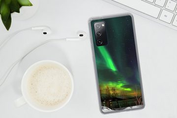 MuchoWow Handyhülle Nordlichter - Leuchtturm - Norwegen, Phone Case, Handyhülle Samsung Galaxy S20 FE, Silikon, Schutzhülle