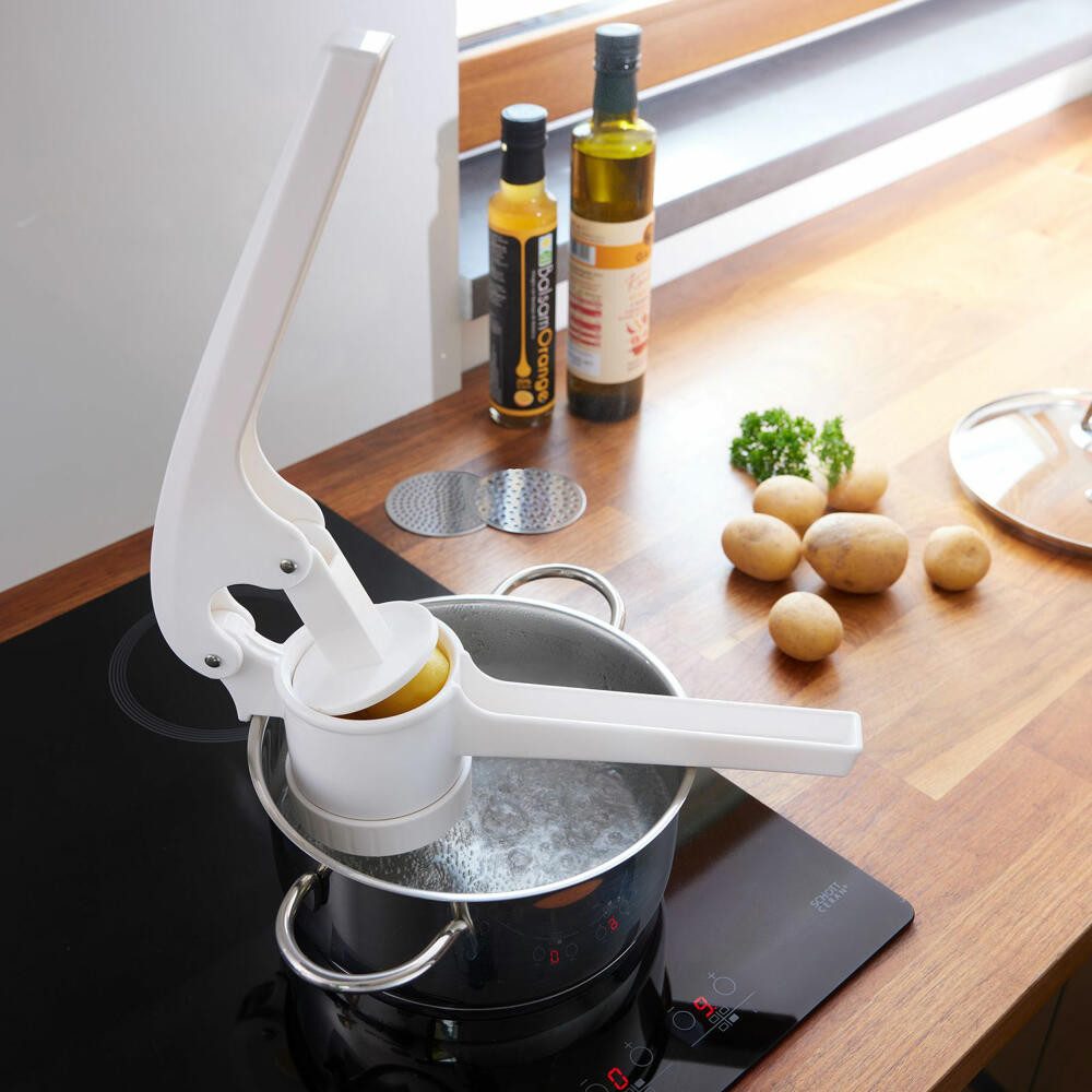 WESTMARK Spätzlepresse /Kartoffelpresse, Vielseitige Teigpresse für Spätzle und Spaghetti-Eis, ABS, Edelstahl – Bild 4 von 5
