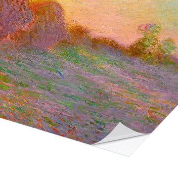 Posterlounge Wandfolie Claude Monet, Getreideschober, Wohnzimmer Malerei