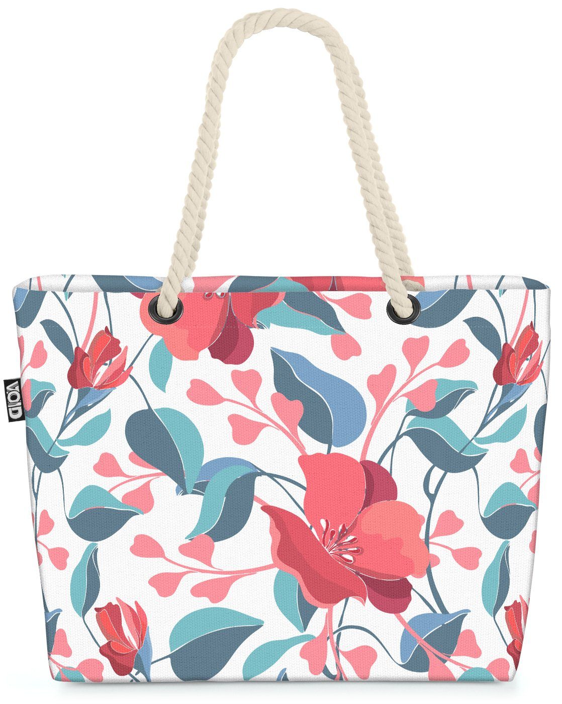 VOID Strandtasche (1-tlg), Geranien Blumen Beach Bag Blüten Blätter Blumenmuster Muster Garten Sommer Früh