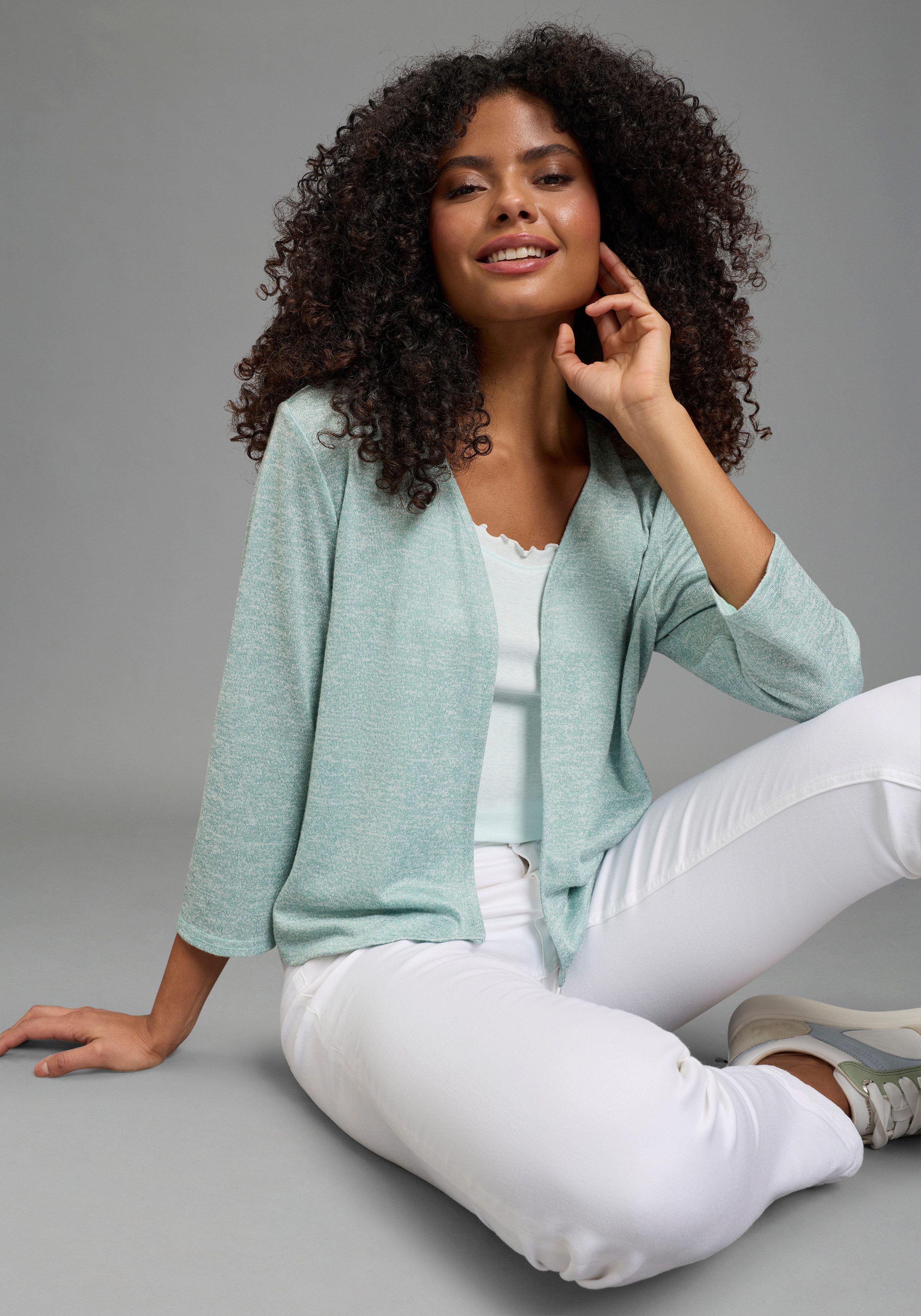 Flashlights Bolero für den Alltag, Langarm, figurumspielende Passform, V-Ausschnitt