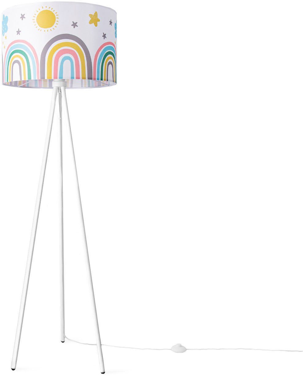 Paco Home Stehlampe TRINA TWEET 462 RAIN, ohne Leuchtmittel, Lampe Kinderzimmer Kinderlampe Babyzimmer E27 Regenbogen Sonne Wolken