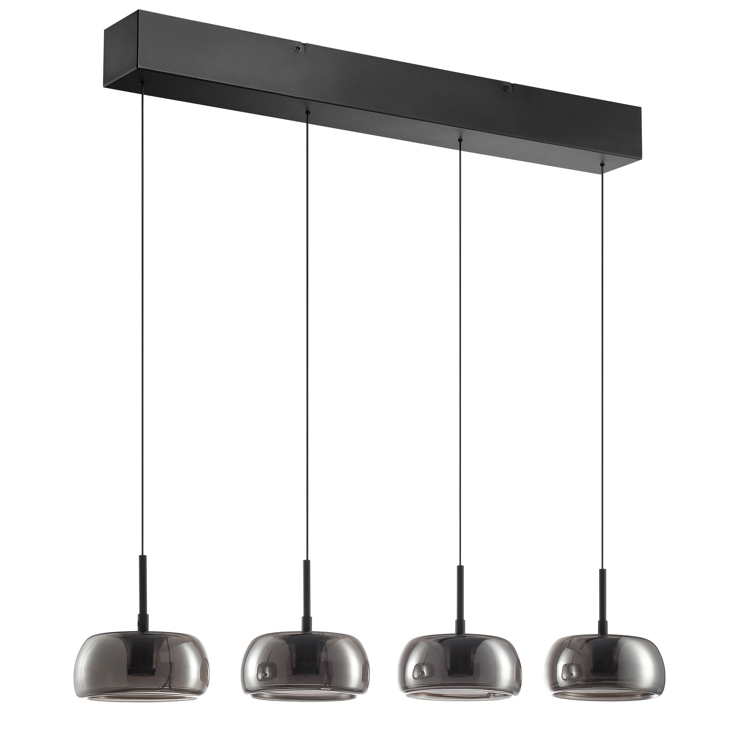 lumiCouture LED Pendelleuchte Phantom, Memoryfunktion, mehrere Helligkeitsstufen, LED fest integriert, Warmweiß, H. 150 cm, 2700 K, schwebende Optik, Rauchglas, schwarz