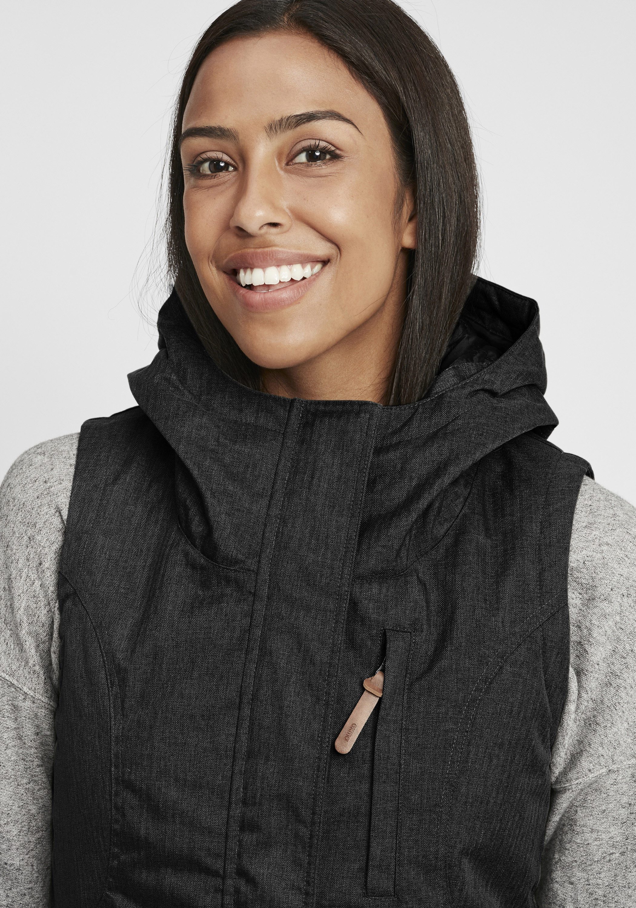 OXMO Longweste OXBellissa Weste mit Stehkragen