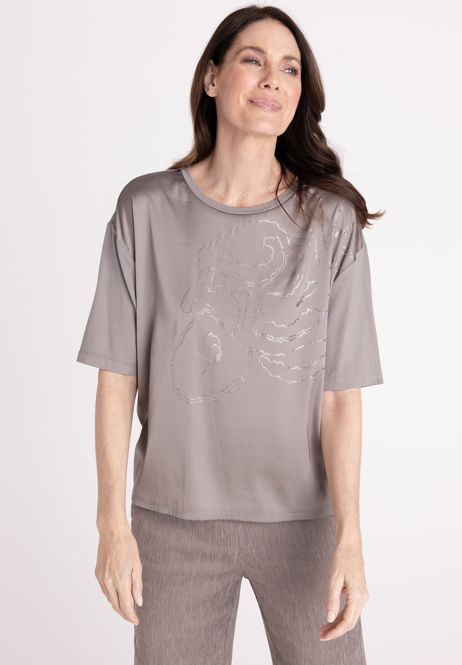 FRANK WALDER T-Shirt mit Raffung