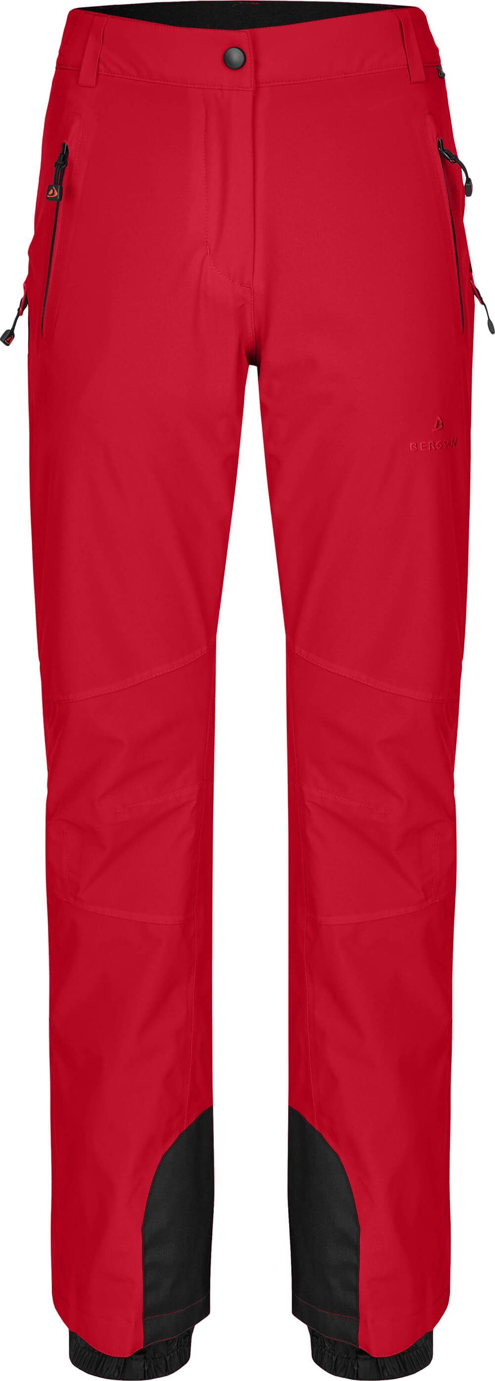 Bergson Skihose ICE light Slim Damen Skihose, unwattiert, 20000 mm Wassersäule, Normalgrößen, China rot