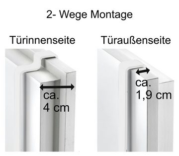 IC HomeDeco Türregal Tür-Handtuchhalter aus Metall mit 3 Handtuchstangen und 4 Haken, Tür-Aufbewahrung, aus Metall, mit Aufhängehaken, universell passend für alle handelsüblichen Türen, 2-Wege Aufhängung, kein Bohren, Farbe: weiß