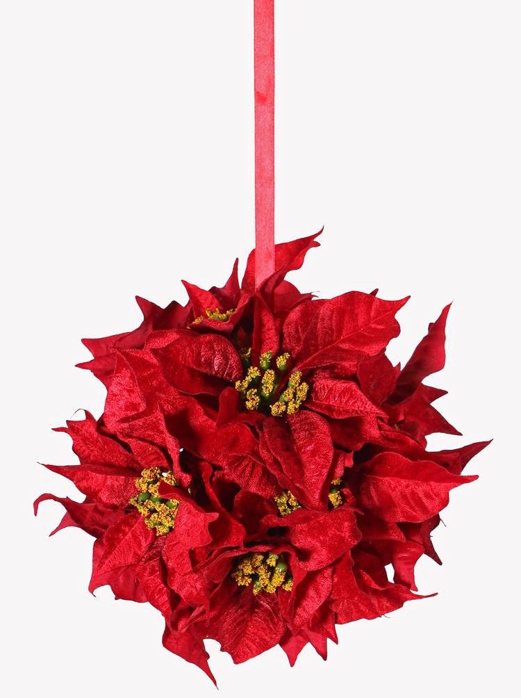 Kunstpflanze Kunstblume Weihnachtsstern Kugel CATHLIN, rot, Ø 25cm Weihnachtsstern, artplants, Höhe 25.0 cm