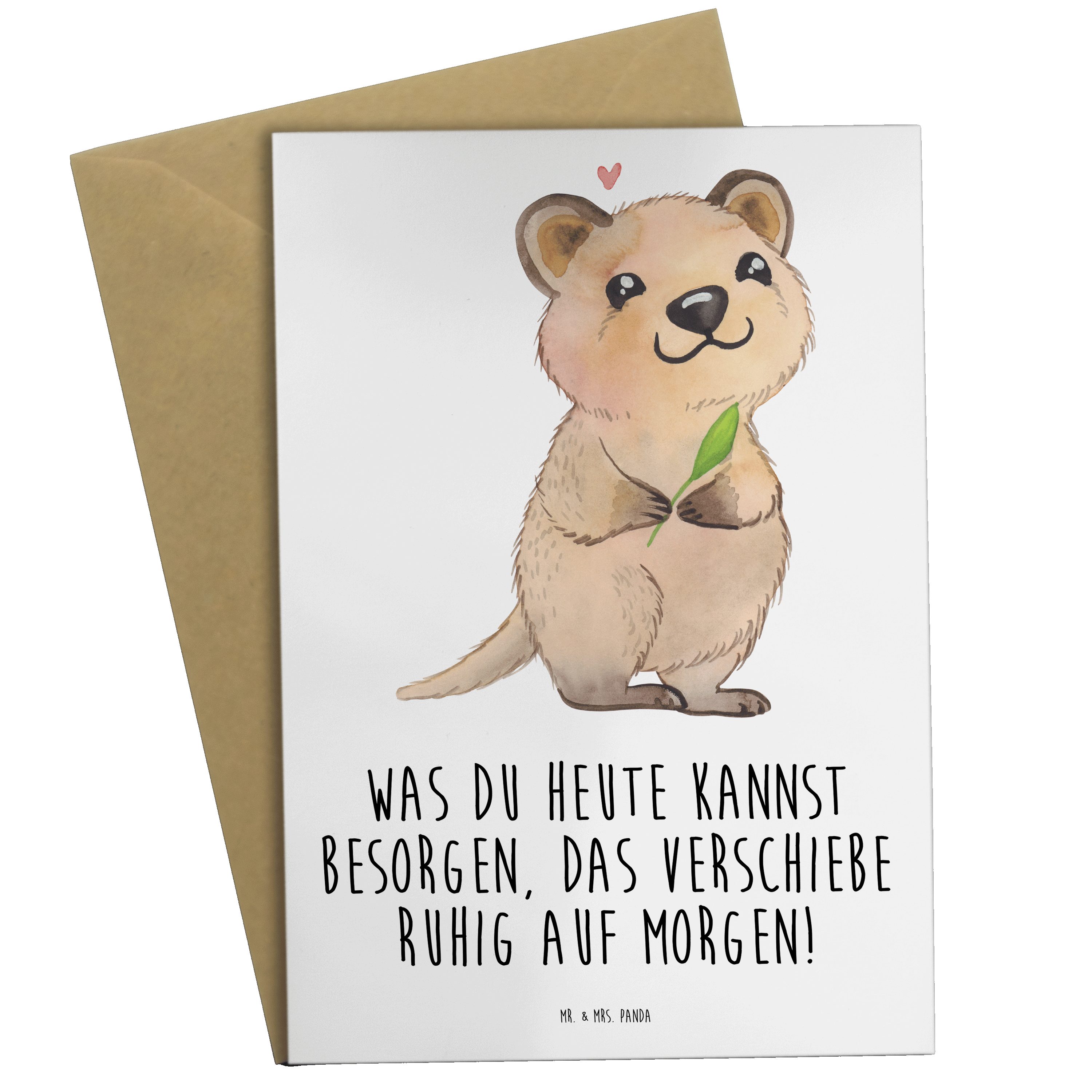 A Quokka & Klappkarte, Tier, Mrs. Tiere, - Niedliches - Grußkarte Happy Geschenk, Panda Weiß Mr.