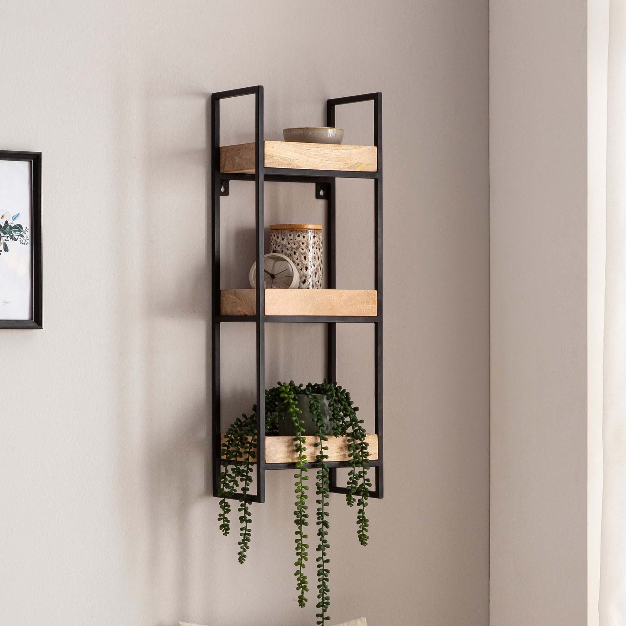 FINEBUY Wandregal FB95559, 27x77x18 cm Mango günstig online kaufen