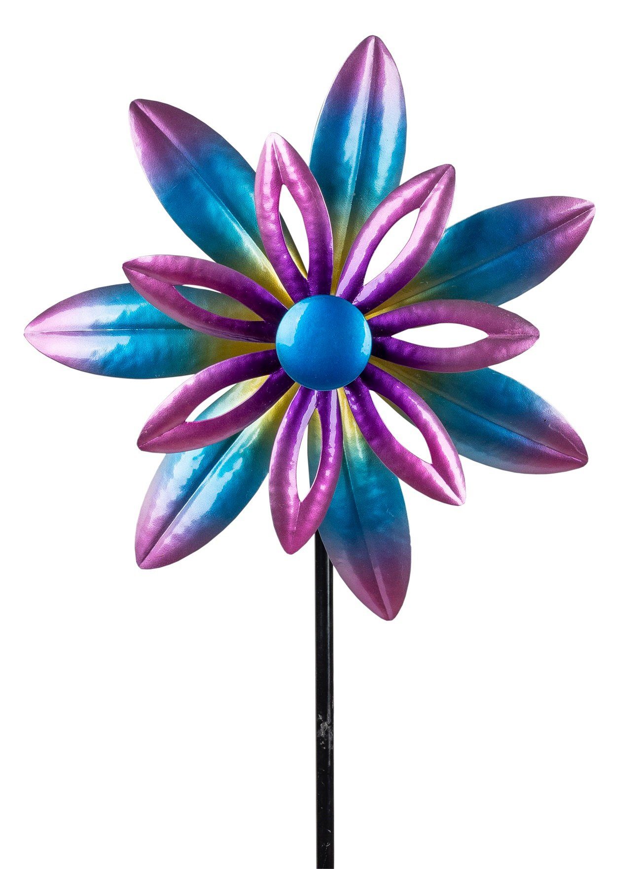 dekojohnson Deko-Windrad Windrad Blume 30x126cm Metall Gartendeko (kein Set) kein violett Set