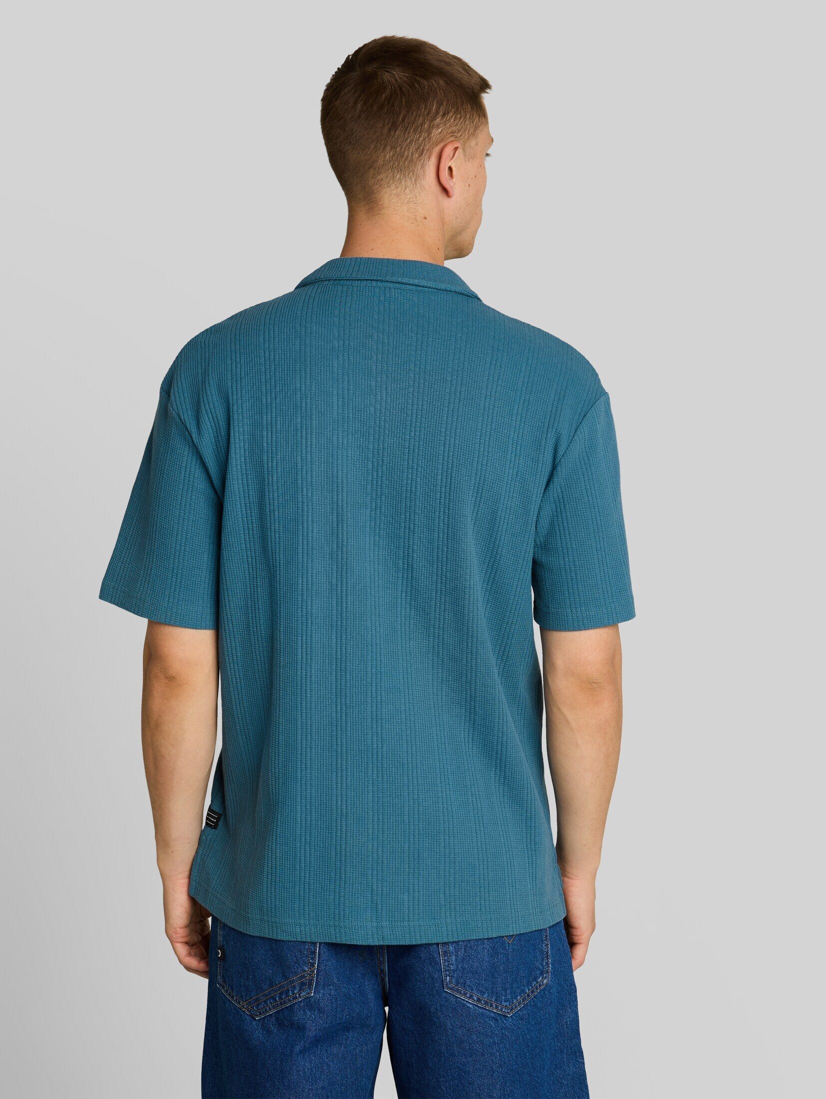 TOM TAILOR Denim Poloshirt Poloshirts Relaxed Fit Poloshirt mit Waffelstruktur
